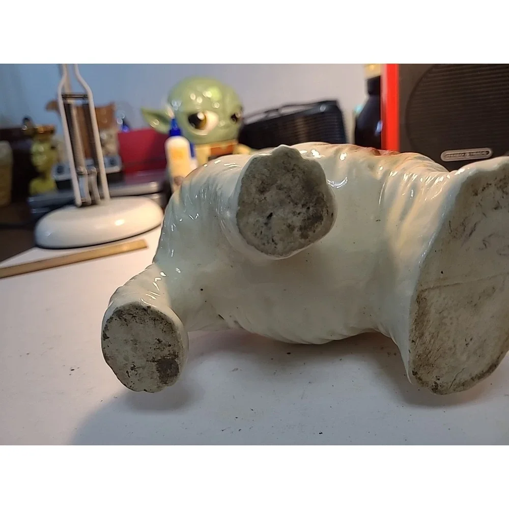 Vintage Scottie Dog Planter White with black details